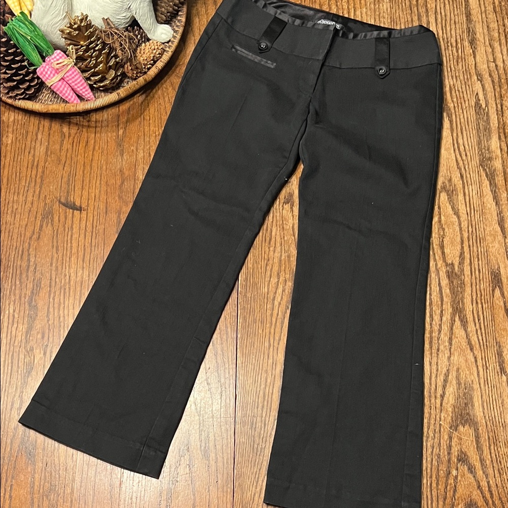 Stooshy Women's Low Rise Elegant Tuxedo Black Trousers